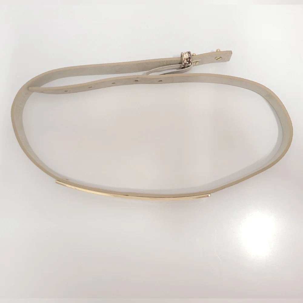 WHBM Genuine Leather Skinny Belt Sz M Snakeskin Embossed